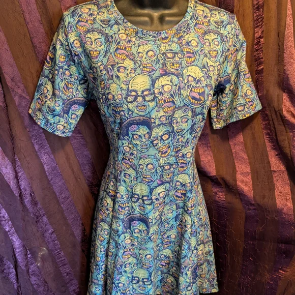 Blackmilk Zombie Skater Dress Psychobilly Goth Halloween Spooky Medium - Picture 3 of 5